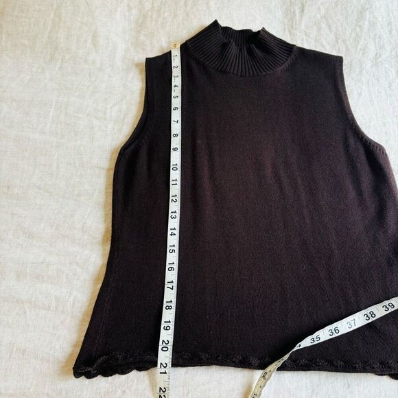 Vintage Brown mock neck vest | Kathie Lee collection vintage sleeveless brown mo - Picture 8 of 8